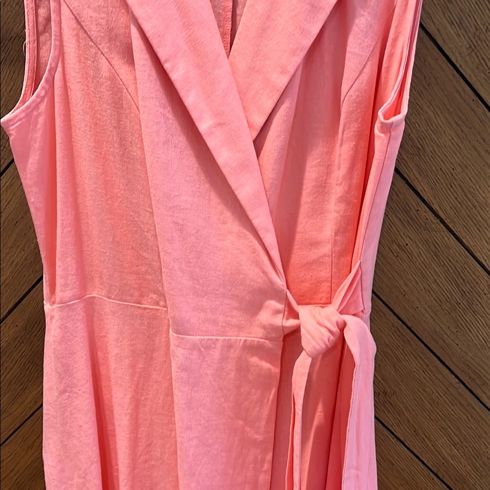 DKNY size 6 Sleeveless Coral Wrap Dress - Picture 3 of 5
